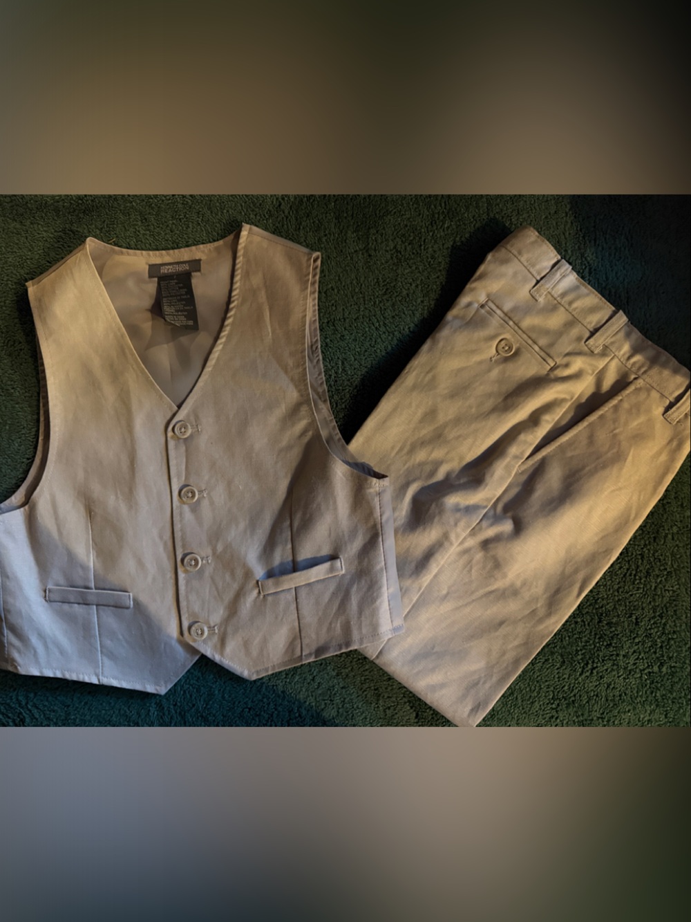 Kenneth Cole Reaction Light Beige/Tan Vest & Pants Set